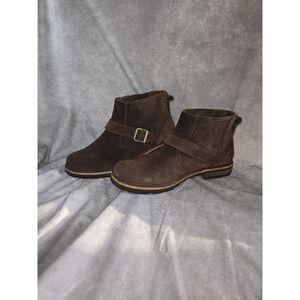 LL Bean Brown Suede Leather Old Port Buckle Chelsea Boots Booties Size 10